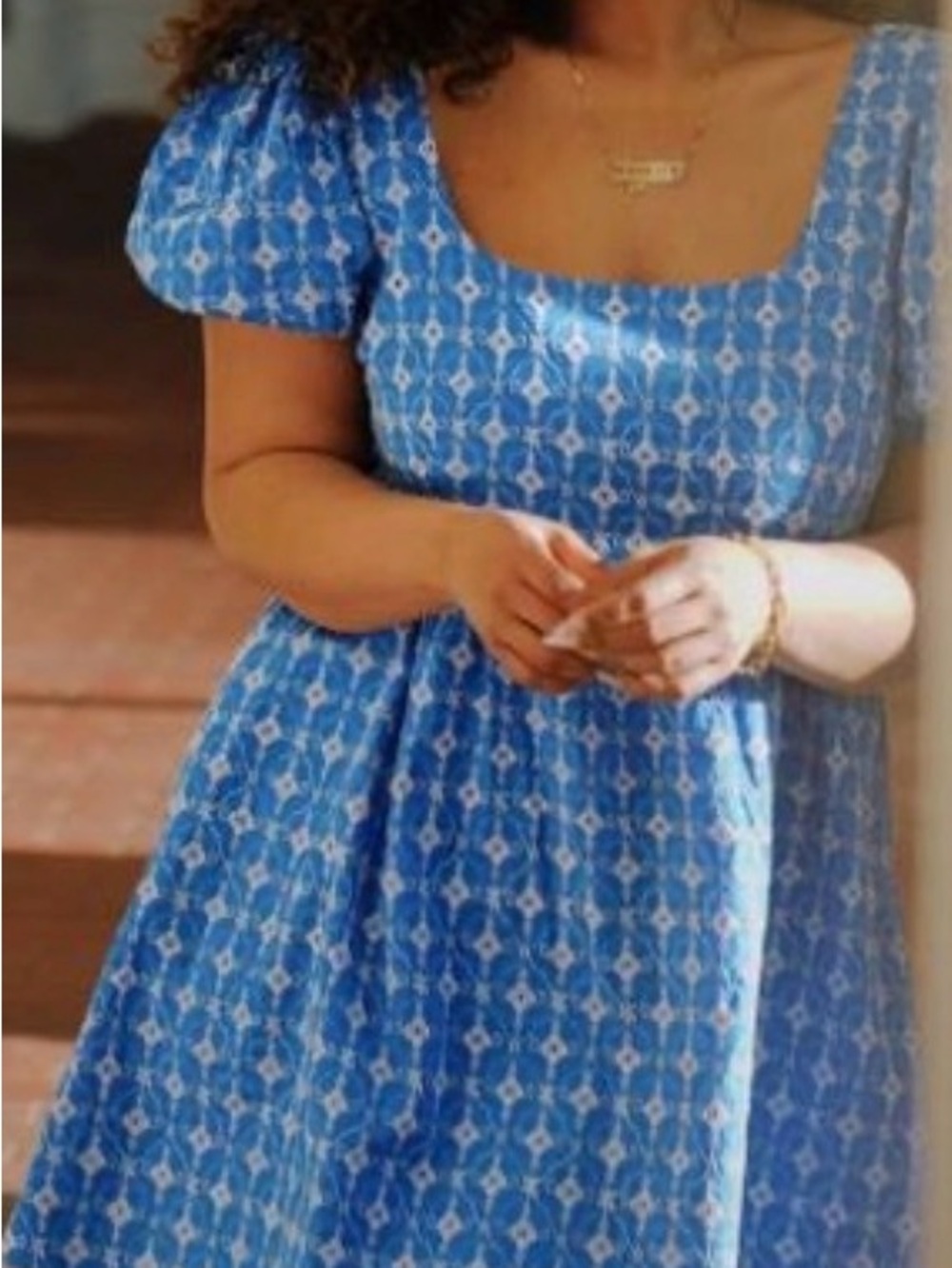 RhodeX Target eyelet puff sleeve dress